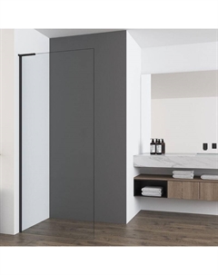 Душевая перегородка Walk-In 90 VSW-7HA900CLB профиль Черный матовый стекло прозрачное Vincea