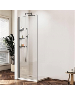 Душевая перегородка Walk-In 100 VSW-1HWS100CLGM профиль Вороненая сталь стекло прозрачное Vincea