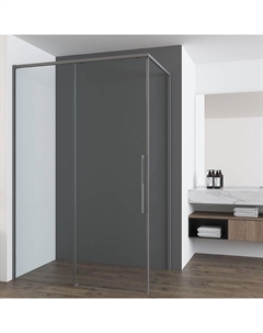 Душевой уголок Ultima 100х90 VSR-7UL9010CLGM профиль Вороненая сталь стекло прозрачное Vincea