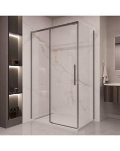 Душевой уголок Stella 140х100 VSR-1ST1014CLGM профиль Вороненая сталь стекло прозрачное Vincea