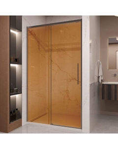 Душевая дверь Stella 120 VDS-1ST120GSGM профиль Вороненая сталь стекло янтарь Vincea