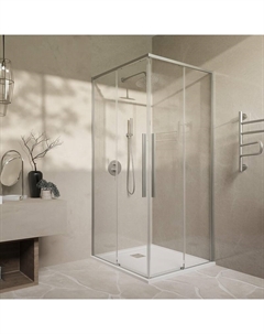 Душевой уголок Slim-N 100x80 VSS-4SN8010CLBN профиль Брашированный никель стекло прозрачное Vincea