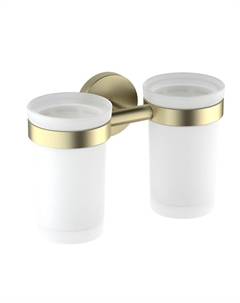 Стакан для зубных щеток Европа AQ4117BG двойной цвет Золото шлифованное Aquatek