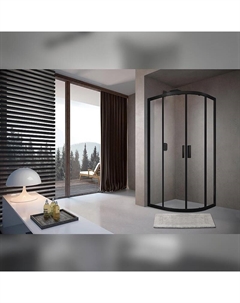 Душевой уголок Соренто 100х100 6ES100х100B профиль Черный матовый стекло прозрачное Terminus
