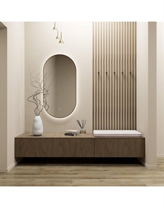 Зеркало FX-3100G 100 с подсветкой цвет Золото-сатин с сенсорным выключателем и диммером Fixsen