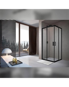 Душевой уголок Соренто 90х90 5ES90х90B профиль Черный матовый стекло прозрачное Terminus