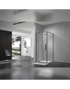 Душевой уголок Альба 90х90 3EW90х90B профиль Черный матовый стекло прозрачное Terminus
