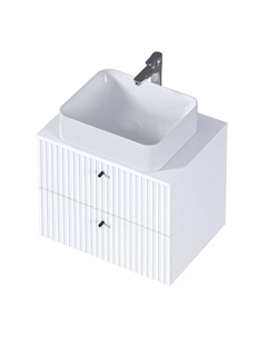 Тумба под раковину Desire 60П Ц0000033177 подвесная цвет Монолит айсберг Эмаль белая 1marka