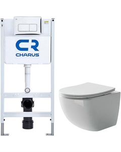Комплект унитаза Forma CN3009 с инсталляцией Charus City CR.200.21.01 с сиденьем Микролифт и клавишей смыва Хром глянцевый Ceramica nova