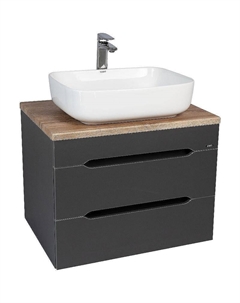 Тумба под раковину Марсель 57 VMAR57NG-T2YP подвесная Графит Viant