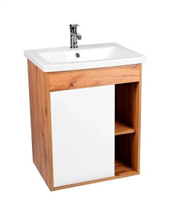 Тумба под раковину Бостон 70 VBOS70CO-T1STP подвесная Белая Дуб Вотан Viant
