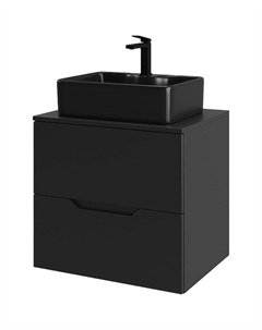 Тумба с раковиной Line 60 Li-60TubMDF+B01-475MB подвесная Черная матовая Orange