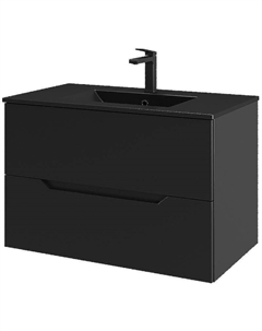 Тумба с раковиной Line 80 Li-80Tub+BLRA подвесная Черная матовая Orange