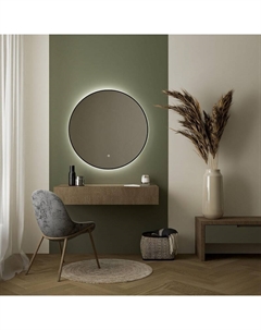 Зеркало FX-1080B 80 с подсветкой цвет Черный с сенсорным выключателем и диммером Fixsen