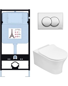 Комплект унитаза с инсталляцией Aleo E21731RU-CP с сиденьем Микролифт и клавишей смыва Хром Jacob delafon