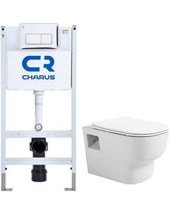 Комплект унитаза Tradition 1000090 с инсталляцией Charus City CR.200.21.01 с сиденьем Микролифт и клавишей смыва Хром глянцевый Avimano