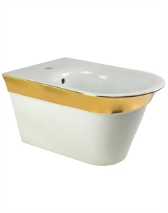 Биде Monaco 32070 подвесное цвет Белый с декором Золото Migliore