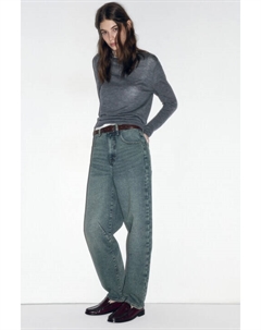 Джинсы-бананы широкие с высокой посадкой Befree