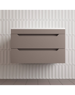 Тумба под раковину без столешницы Остин 80 подвесная, тауп темный эмаль plus Style line