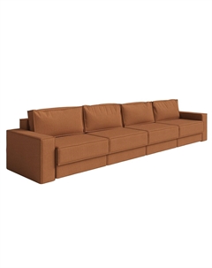 Диван-кровать Porto Hard четырехсекционный (Ткань: Букле Soul 493 Терракотовый) 393x157 Орматек