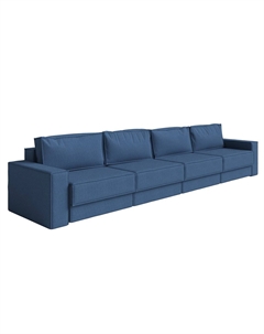 Диван-кровать Porto Hard четырехсекционный (Ткань: Букле Soul 784 Синее море) 393x157 Орматек