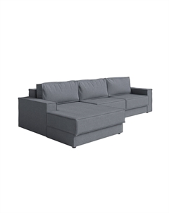 Угловой диван-кровать Porto Hard (левый) трехсекционный (Ткань: Букле Soul 995 Шиншилловый серый) 342x175 Орматек