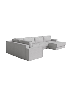 Угловой диван-кровать Porto Hard (правый) пятисекционный (Ткань: Букле Soul 910 Лунный берег) 424x227 Орматек