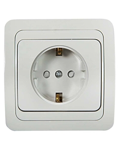 Розетка IN HOME CLASSICO 2028x, скрытый монтаж, однопостовая, с з/к, со шторками, в сборе, IP20, белый (4690612000978) In home