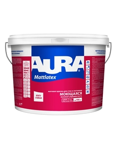 Краска моющаяся Mattlatex база A белая 15 л Aura