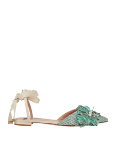 Балетки, светло-зеленый Elisabetta franchi