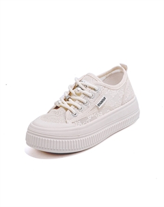 Низкие женские скейтерские кеды, бежевый Qiquduck