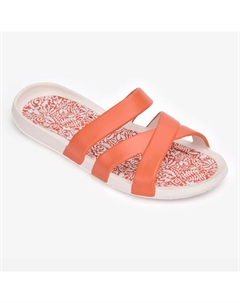 Женские шлепанцы 500, белые/оранжевые Nabaiji