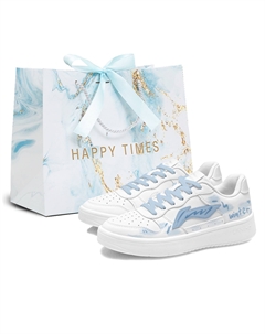 Непромокаемые понтонные лодки устойчивые к скольжению, устойчивые к истиранию, дышащие низкие кроссовки для скейтбординга мужские, белый Li-ning