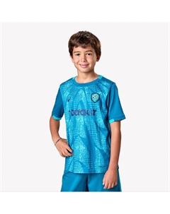 Детская футбольная майка VIRALTO Kids Roarrr Snake Stripes зелёная/бирюзовая Kipsta