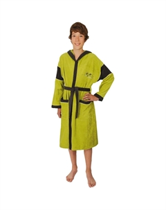 Детский халат Connect с вышивкой, с карманами, машинная стирка, подходит для сушки в сушильной машине, светло-зеленый Wörner