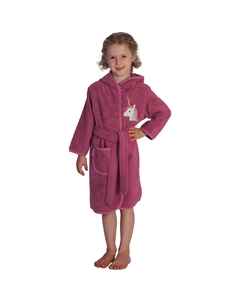 Детский банный халат Единорог, 1 шт., с вышивкой, с карманом, машинная стирка, светло-лиловый Wörner