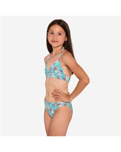 Комплект бикини для девушек-серфингисток Тали бирюзовый/цветочный Olaian