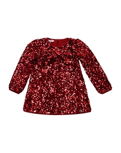 Платье с длинными рукавами, украшенное пайетками, красный Liu jo kids
