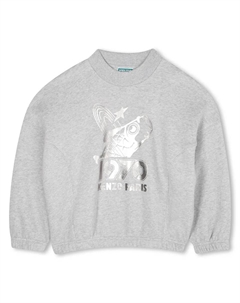 Детская толстовка серого цвета из хлопка Kenzo kids