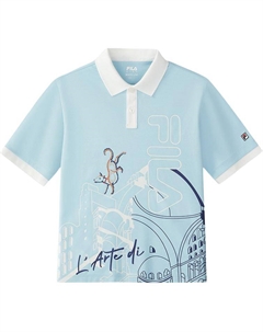 Поло светлый ocean blue для подростков Fila kids