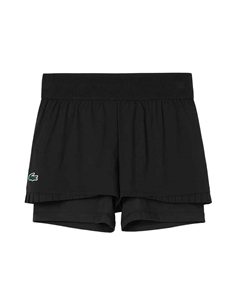 Шорты плиссированные с аппликацией логотипа, черный Lacoste