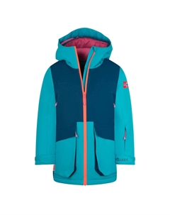 Горнолыжная куртка для девочек Kongsberg Madeira, цвет: синий/тёмно-бирюзовый/светло-пурпурный Trollkids