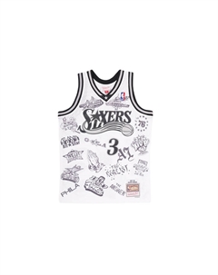 Баскетбольная майка унисекс белая Mitchell ness