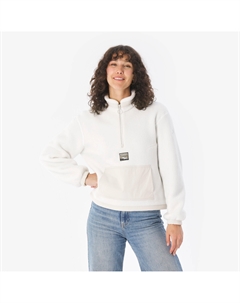 Женский флисовый свитер с молнией на груди для походов - MH100 бежевый Quechua