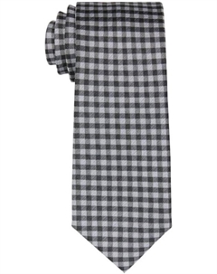 Мужской галстук Slim в клетку Gingham, Grey Calvin klein