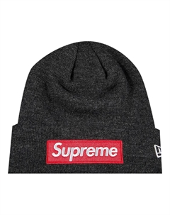 Шапка x New Era Box Logo Beanie 'Charcoal' Supreme