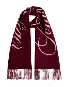 Шарф с бахромой и яркой надписью, красный Tommy hilfiger