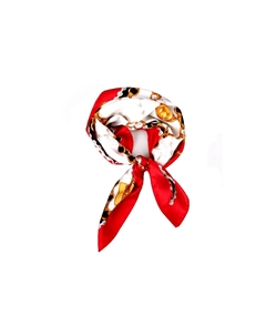 Шелковый шарф Unisex белый красный Moschino