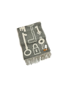 HERMES Вязаный шарф женский серый Hermès