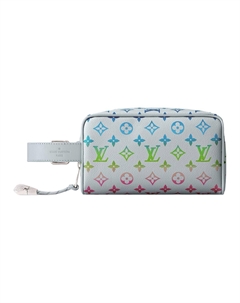 Кожаный клатч Unisex белый с принтом Louis vuitton